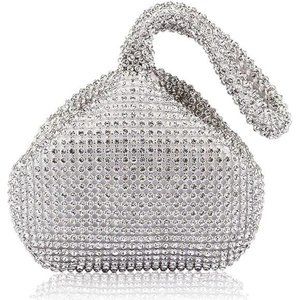 NEW With Tag Women's Triangle Glitter Purse Crown Box Clutch Evening Luxury Bag